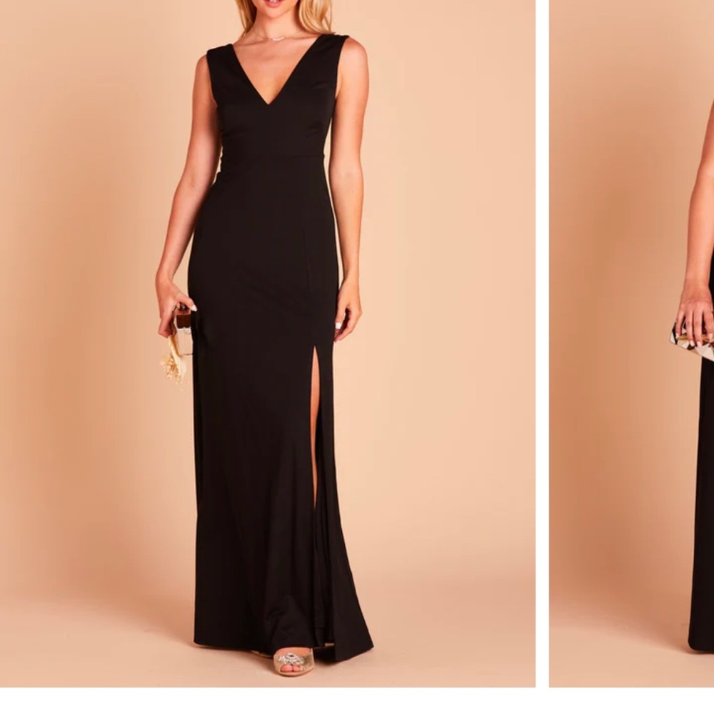 Birdy Grey Black Maxi Gown Sleeveless V-Neck